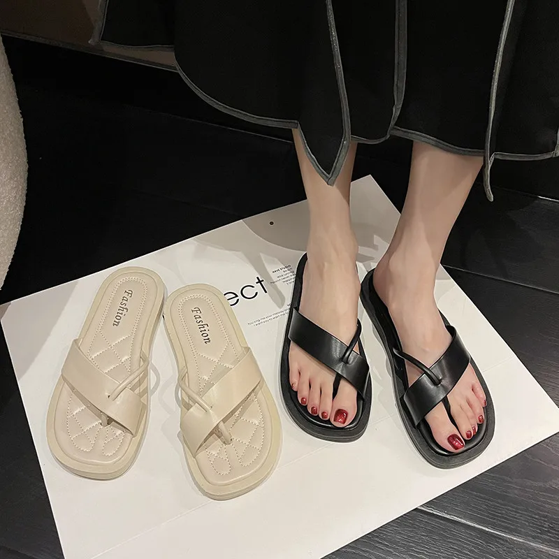 

Shoes Rubber Flip Flops Slippers Casual Slipers Women Slides Hawaiian Luxury 2022 Flat Soft Concise Basic Rome PU Shoes Slippers