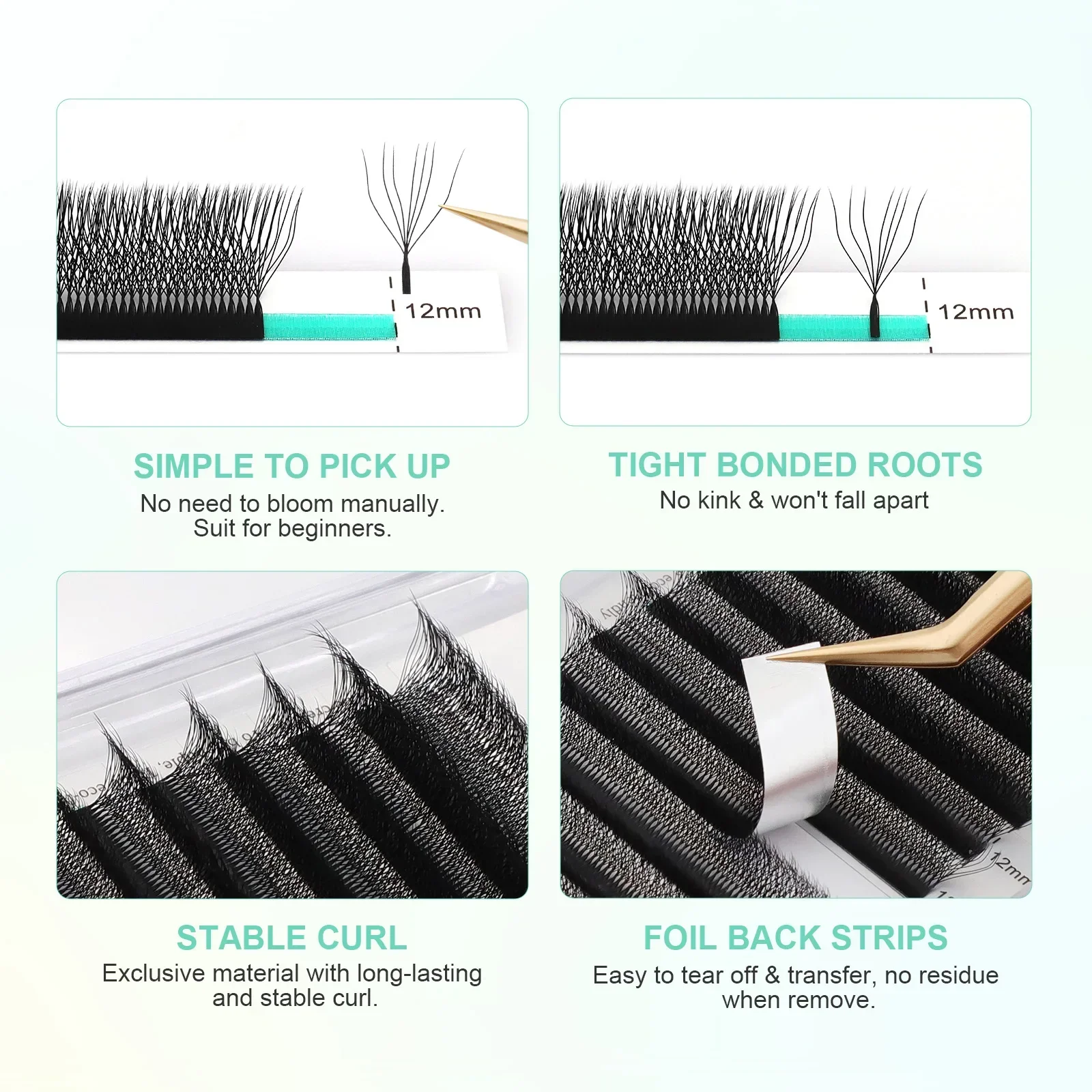 NAGARAKU 7D W Форма Готовые наращивание ресниц с цветком Натуральные мягкие легкие