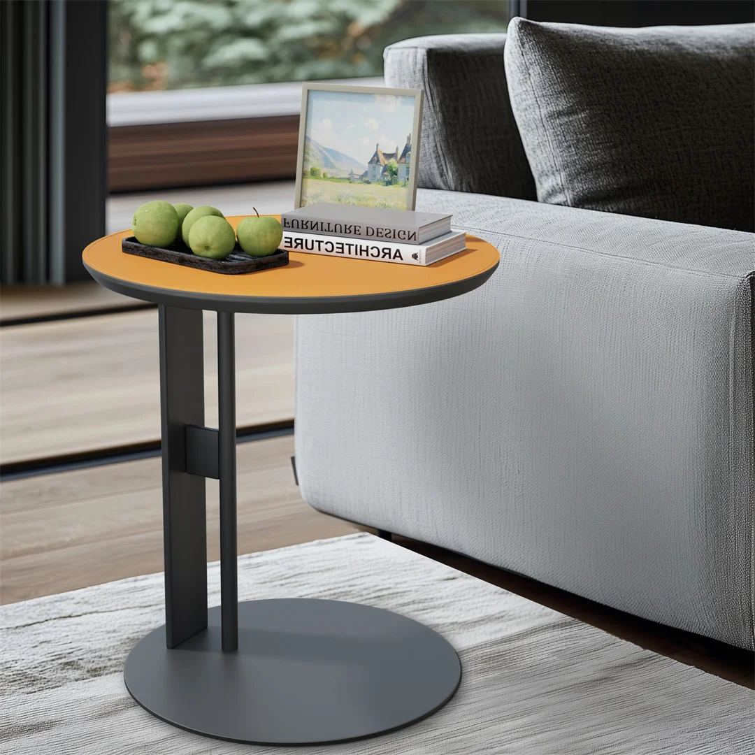 LUVODI C-образный боковой столик ретро-столик для дивана с седлом кожаный Настольный