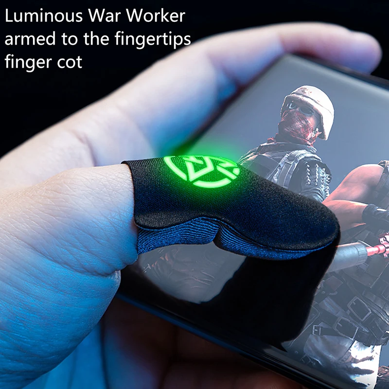 

1 Pair Luminous Fingertips for PUBG Mobile Gaming Finger Cover Sweat-Proof Non-slip Fingertip Gloves Touch Screen Thumb Sleeve