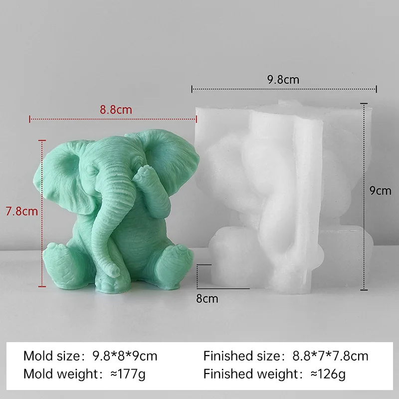 3D силиконовая форма для свечи со слоном ручная работа милые животные смоляная
