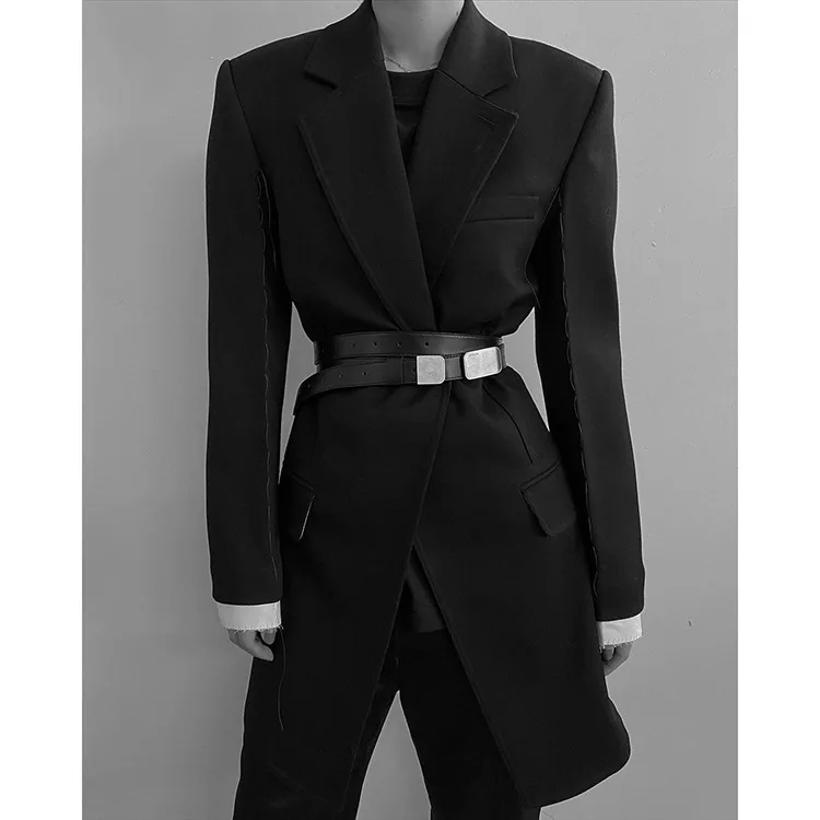 

Letter Lettering Stainless Steel Buckle Water-Based Dyeing Long Leather Belt