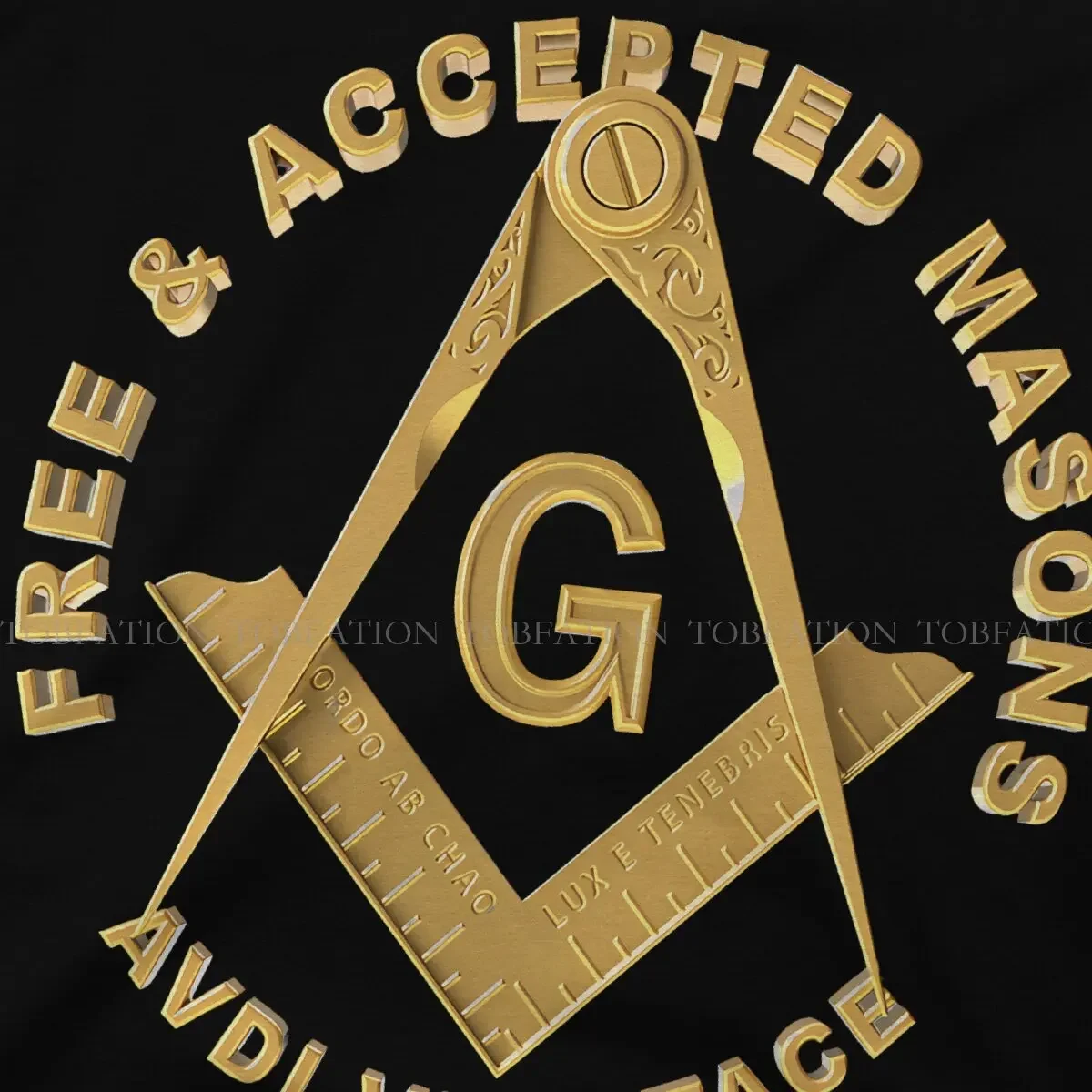 Футболка Freemason с квадратным компасом футболка золотым масонским принтом модная