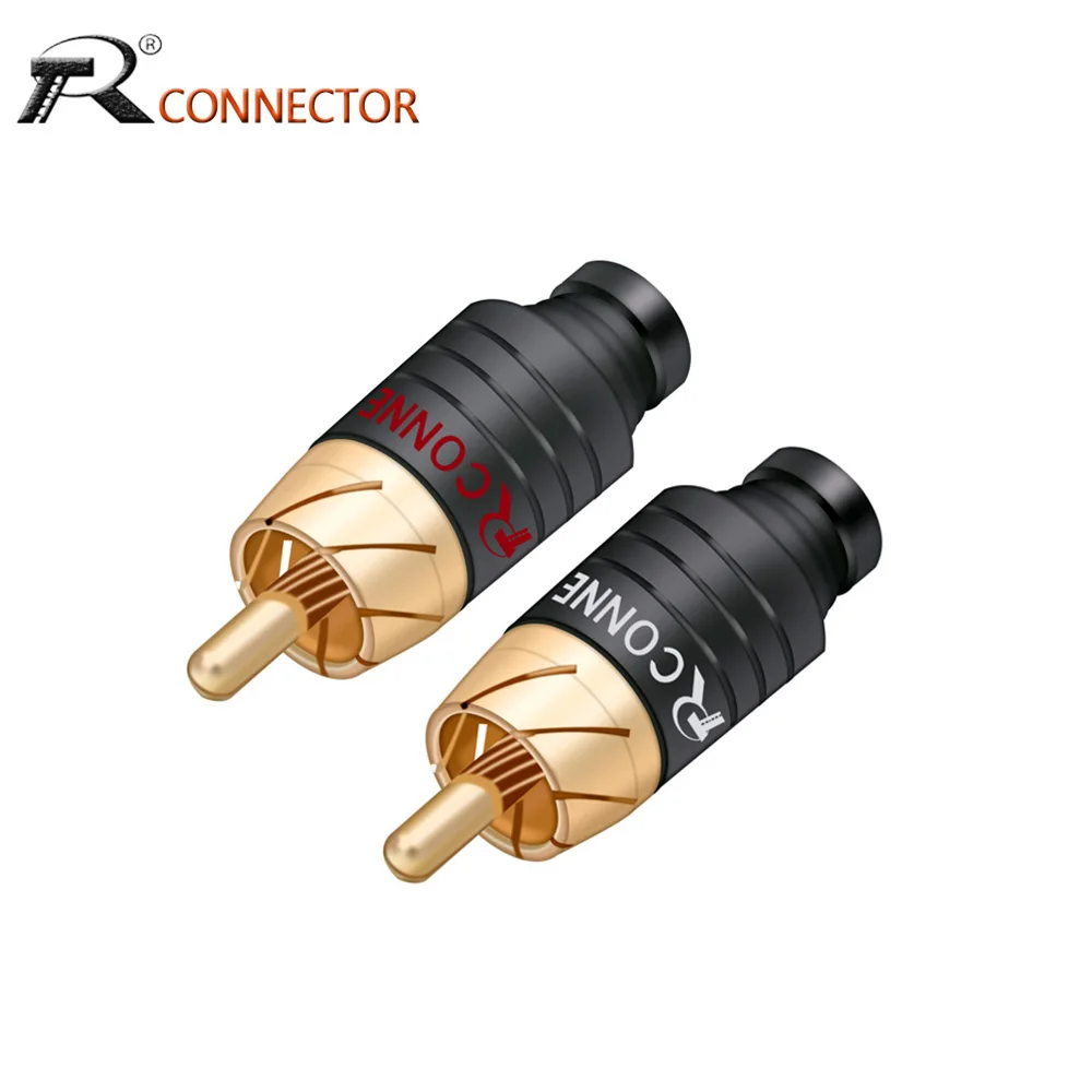 

4pcs/2pairs Luxury Soldering RCA Plug Jack Connector Speaker Audio Output/Input Adapter Plug Gold Plated Earphone Connector Jack