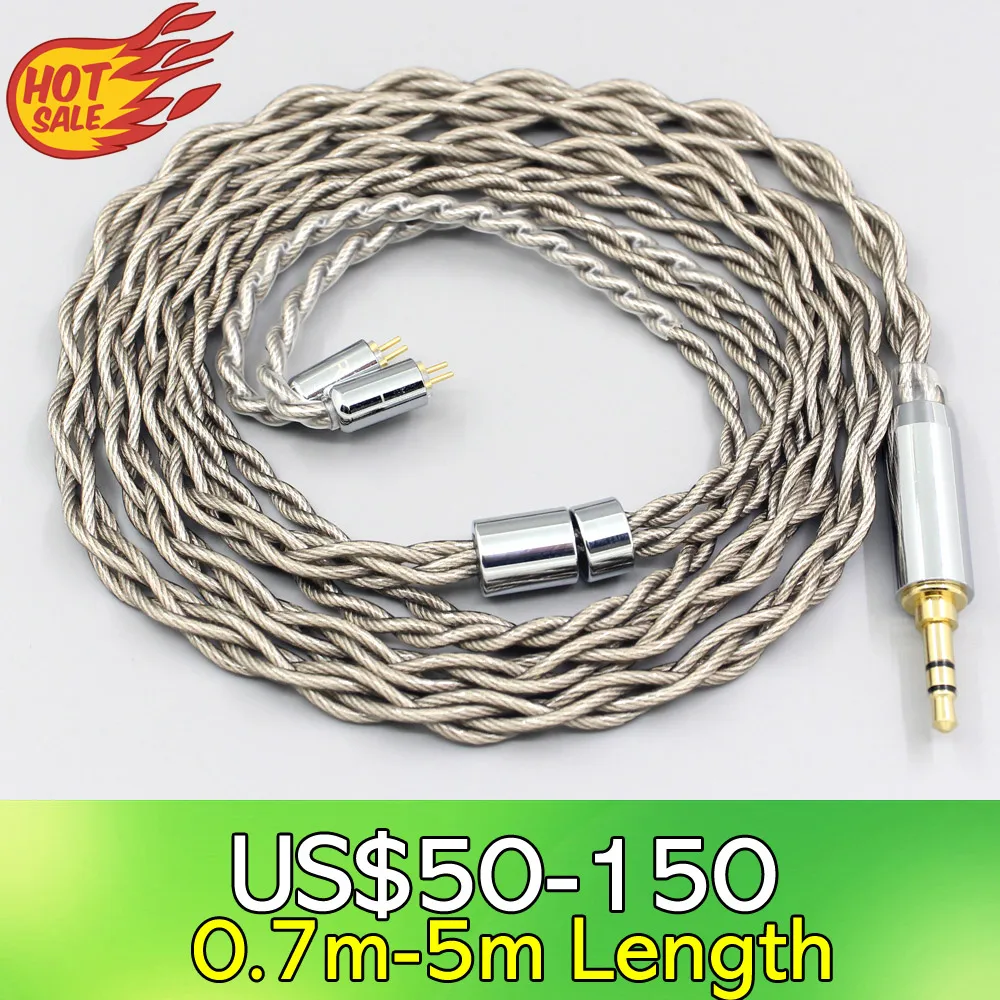 99% Pure Silver + Graphene Silver Plated Shield Earphone Cable For 0.78mm Flat Step JH Audio JH16 Pro JH11 Pro 5 6 7 BA LN007937