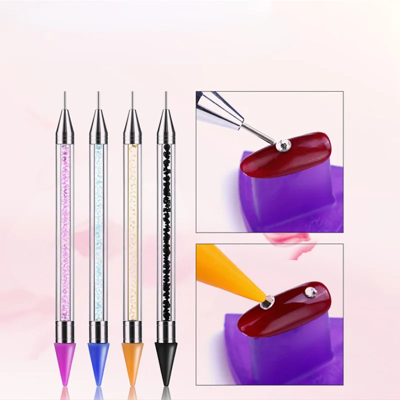 

1pc Nail Art Dot Drill Crayon Double Head Dot Drill Pen Suction Manual Diamond-encrusted Diamond Painting Tool Nails Accesories