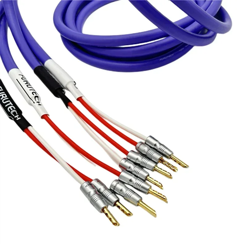 Фото Пара проводов для динамиков HiFi Furutech FS-A36, монокристаллический медный усилитель, звуковой кабель, штекер типа «банан» BFA №5