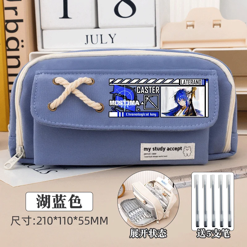 

Anime Game Arknights Cos Texas Amiya Lappland Etc. 21X11X5.5CM Double Layer High Appearance Level Print Pencil Case Gift