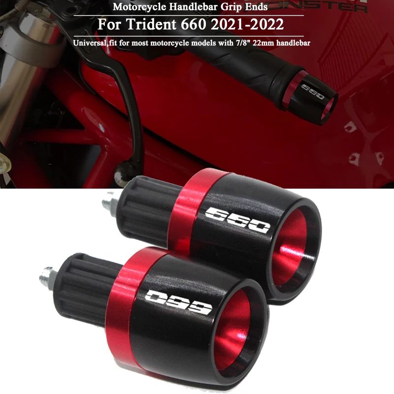 With 660 Logo Motorcycle Accessories For Trident 660 2021-2022 TRIDENT660 Handlebar Grip Ends