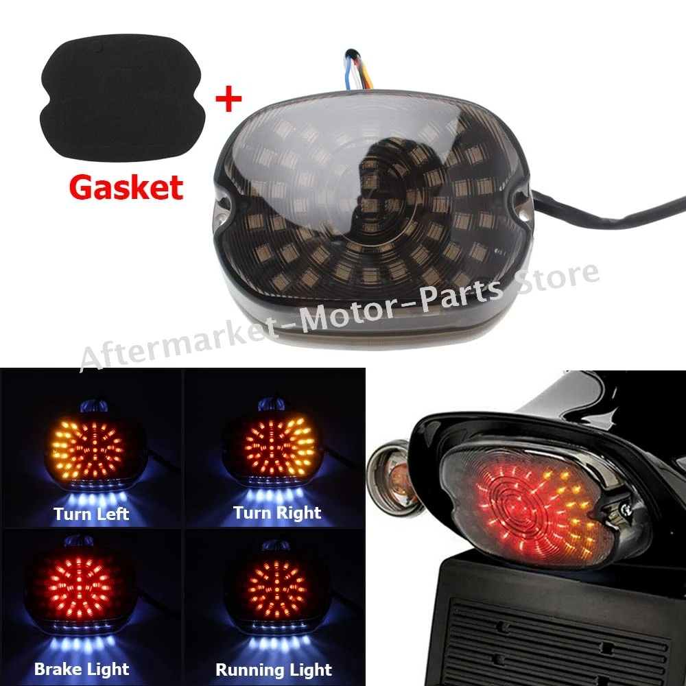 

Motorcycle LED Tail Light Turn Signal Plug and play Rear Lights Run Brake Light For Harley Touring Glide Sportster Dyna Softail