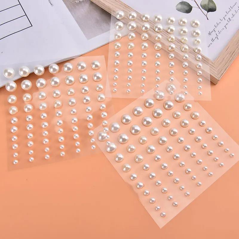 70 шт./лист полукруглые пластиковые наклейки с жемчугом |