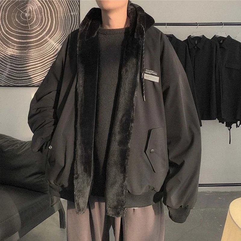 Короткая стильная женская парка с капюшоном двухсторонняя теплая из овечьей