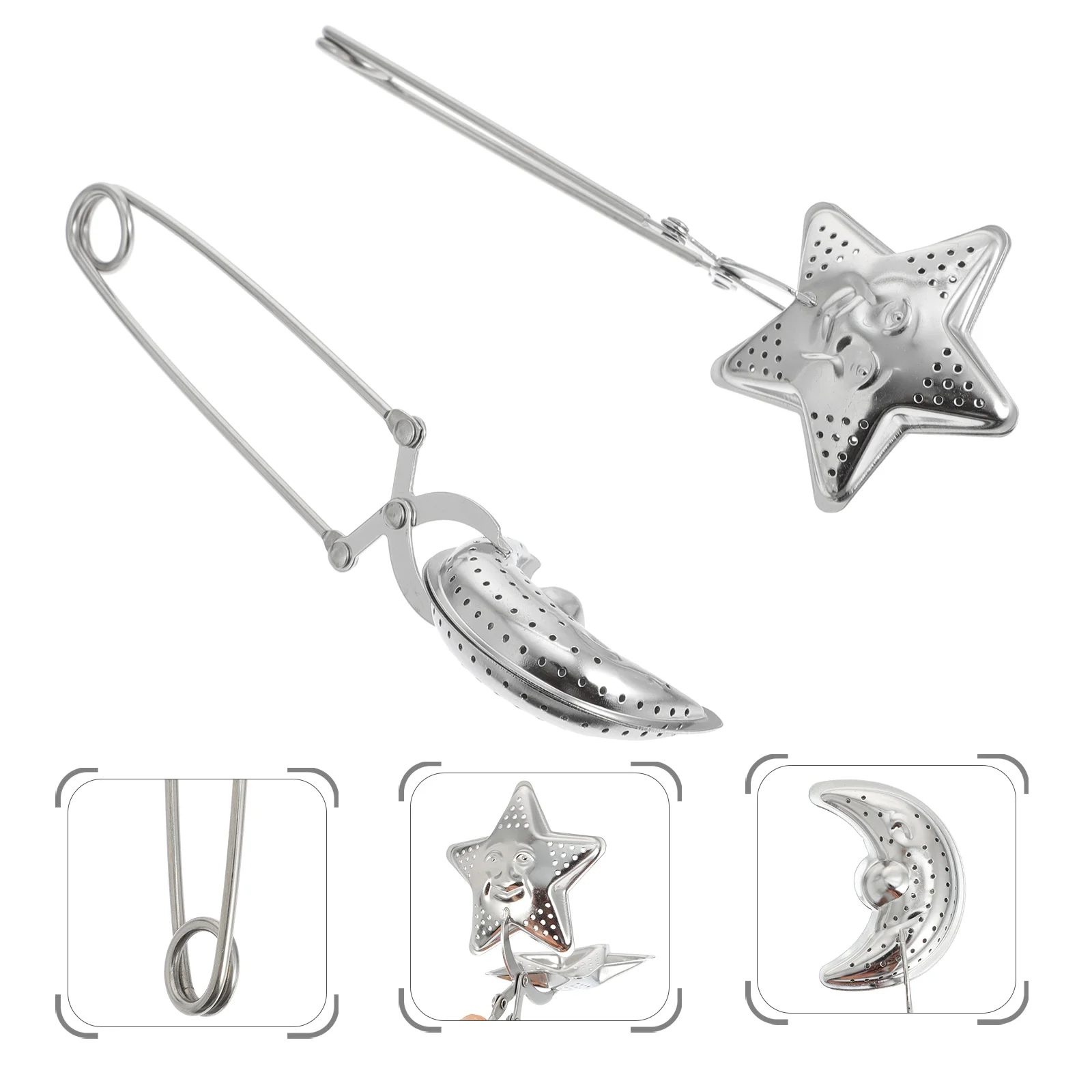 

Tea Leak Grip Filter Silver Herbal Infuser Stainless Pincer Steel Filters Loose Leaf