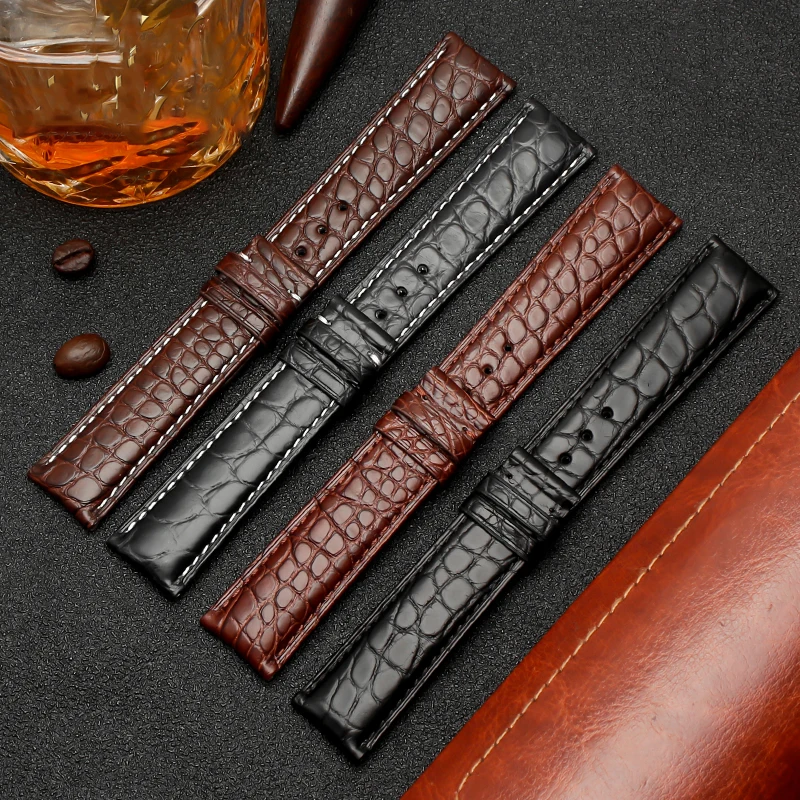 Качественный ремешок из крокодиловой кожи для Longines Jaeger Piaget Breguet Omega Breitling кожаный