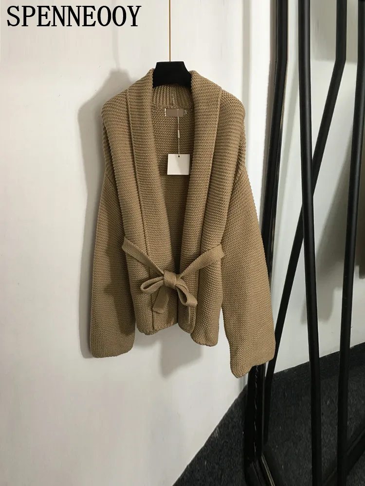 Женский свободный кардиган SPENNEOOY подиумный Повседневный Кардиган
