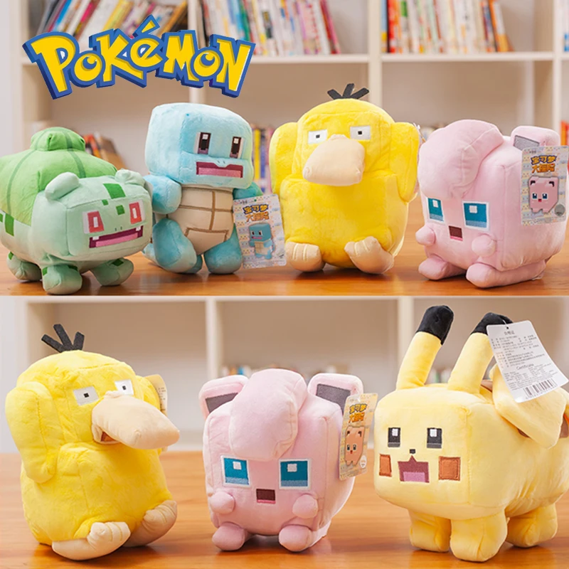 

Покемон, квадратная плюшевая кукла, игрушки, Подлинная Bikachu Eevee Сквиртл, джигглиффи, аниме фигурка, мягкие плюшевые игрушки, оригинальные кавайные игрушки, подарки