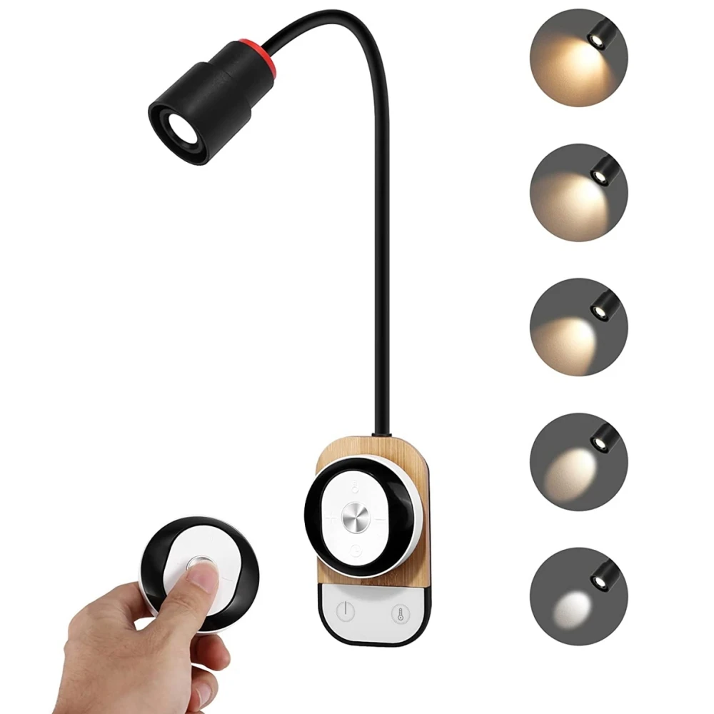 

Portable LED Reading Lamp 5 Colors&Brightness Hung Light USB Chargeable Magnetic Remote/Touch Control Study Wall Sconce