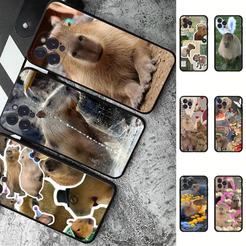 

MaiYaCa Cute Capybara Phone Case For iPhone 14 11 12 13 Mini Pro Max 8 7 6 6S Plus X SE 2020 XR XS Funda Case