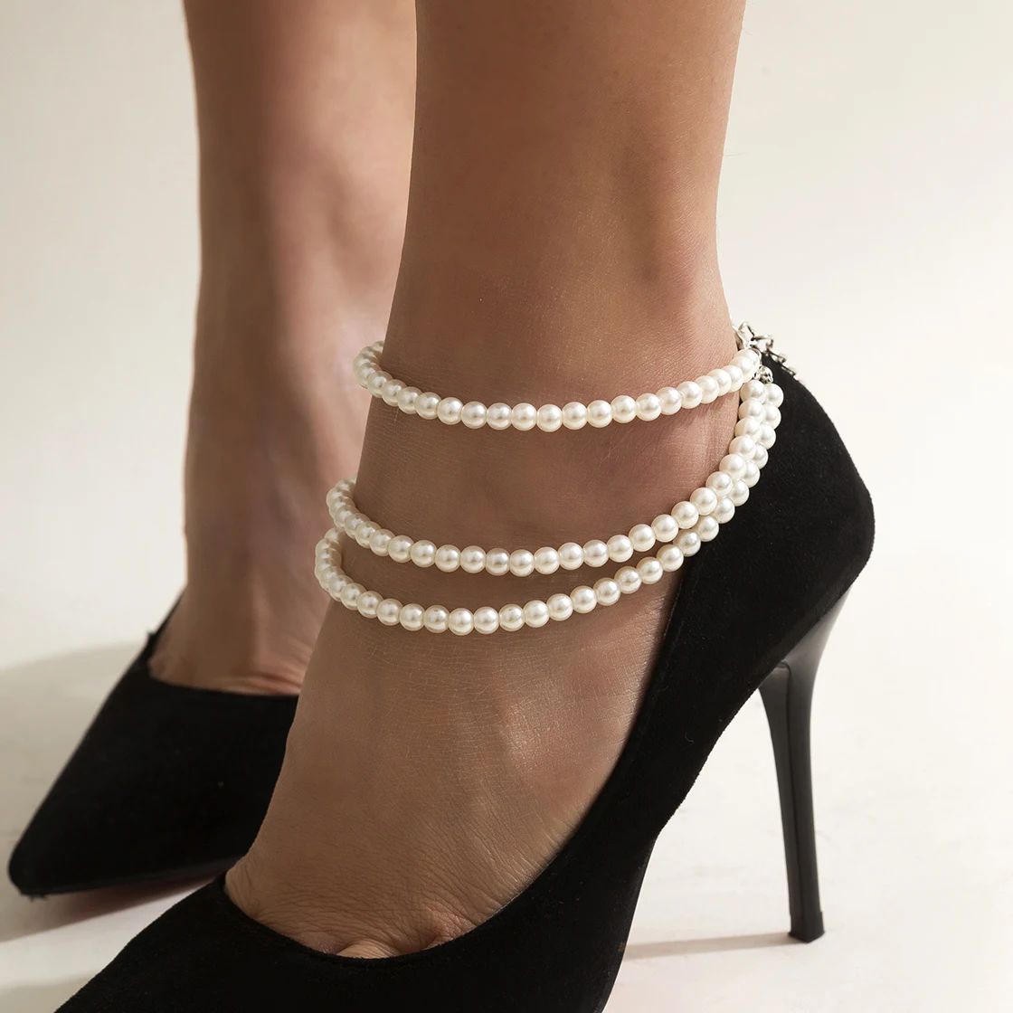 

Anklets Pearl Chain 1PC Multilayer Tassel Women Lady High Heel Ankle Bracelet Barefoot Sandals Prom Foot Party Jewelry