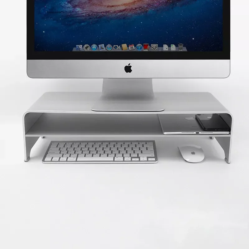 

New Computer Monitor Stand Heightening Frame Aluminum Alloy Bracket IMAC Metal Frame Desktop Keyboard Storage Notebook Base