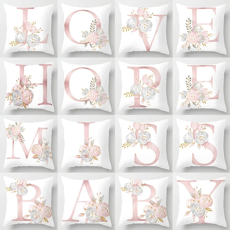 

Puzzle letter combination Series Pillow Gift Home Office Decoration Pillow Bedroom Sofa Car Cushion Cover (45cm * 45cm)