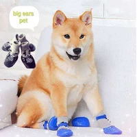 4pcsset waterproof non slip pet dog shoes cotton rubber dog rain snow boot sock for puppy large small cats dogs pet accessories