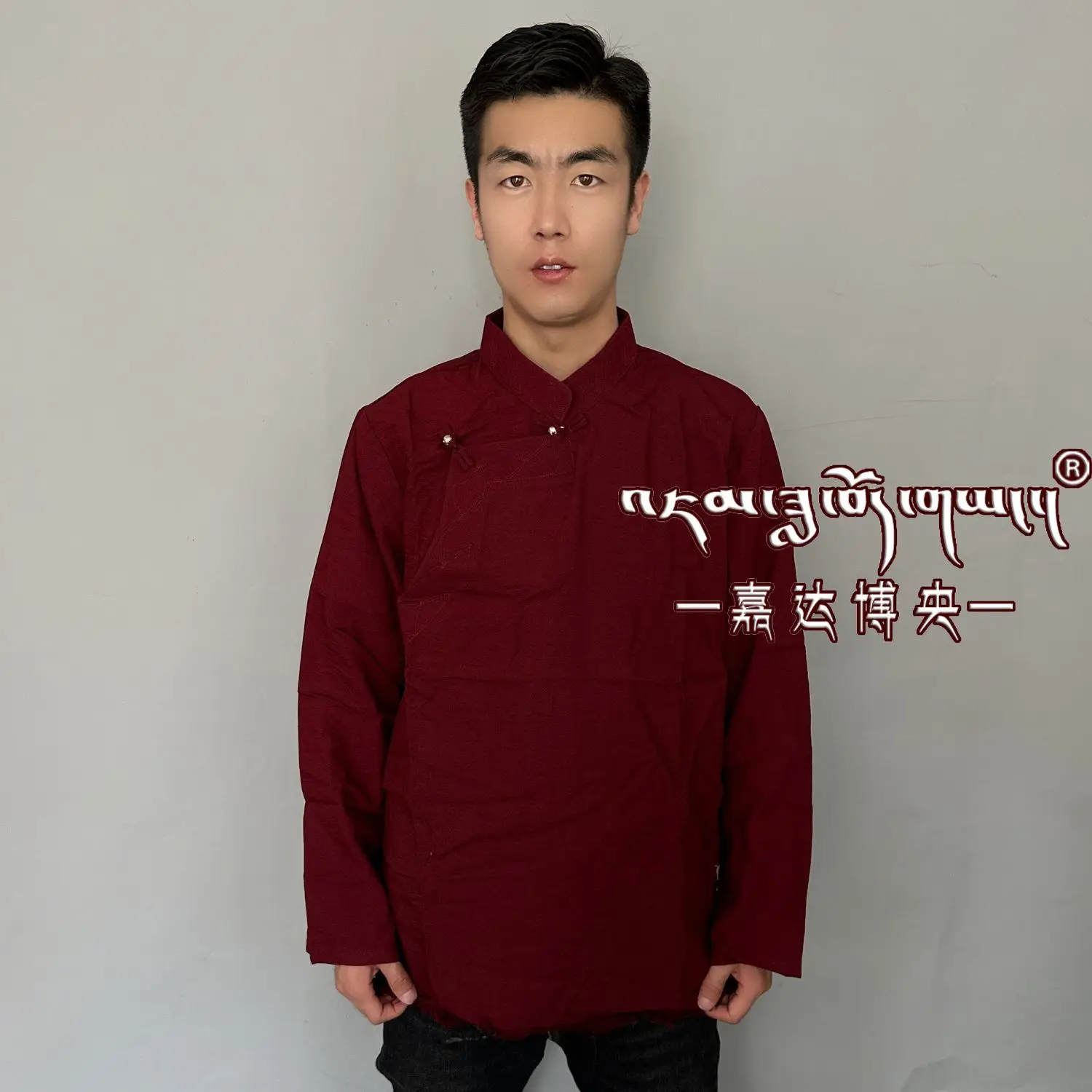 Мужские тибетские костюмы новая однотонная хлопковая повседневная свободная