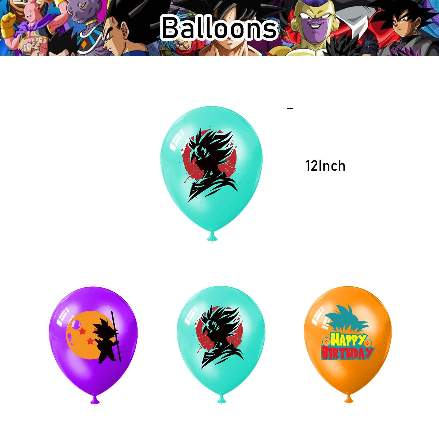 Украшение для дня рождения в виде Dragon Ball, супербаннерный торт Dragon Ball, фирменные воздушные шары, спиральные подвески, праздничные принадлежности (art.: 3920ca3567968) - 3920ca3567968