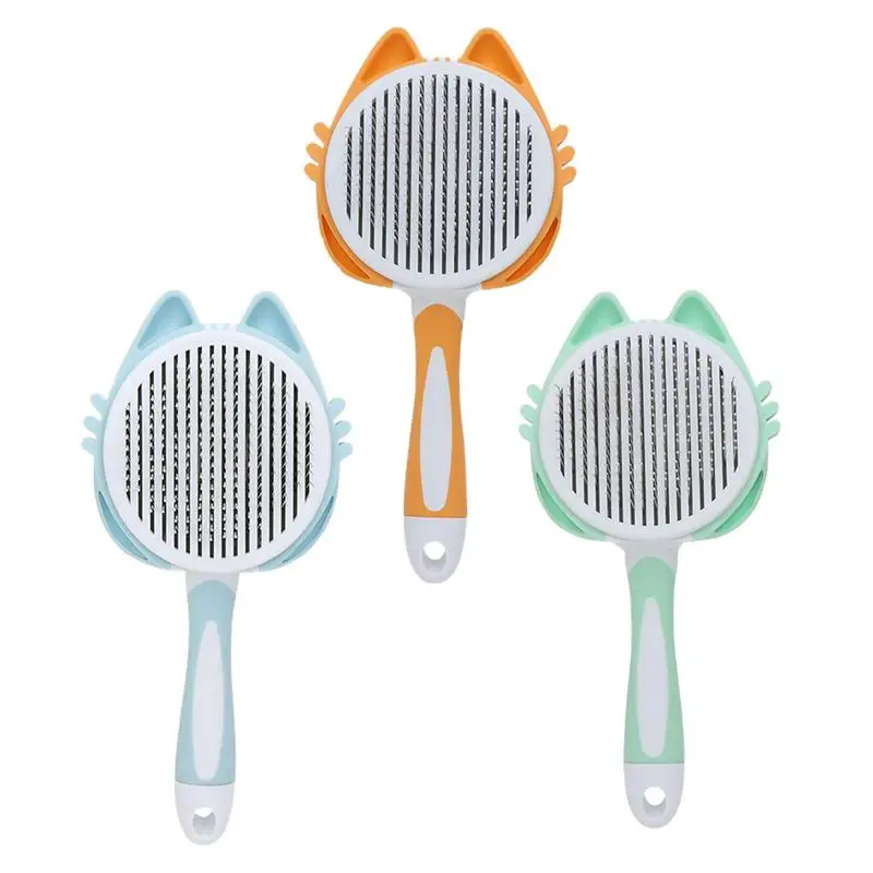 

Pet Grooming Brush Cat Hair Comb Dog Self Cleaning Slicker Kitten Massaging Brush Pet Hair Removal Brush Puppy Hair Comb