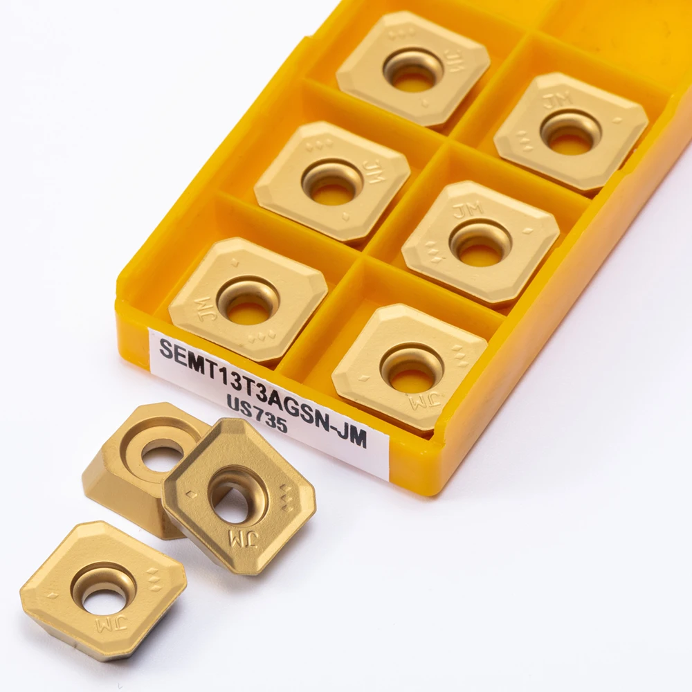 

SEMT13T3-JM VP15TF US735 UE6020, карбидная вставка, фрезерный станок SEMT 13T3, вращение для держателя инструмента, режущий инструмент