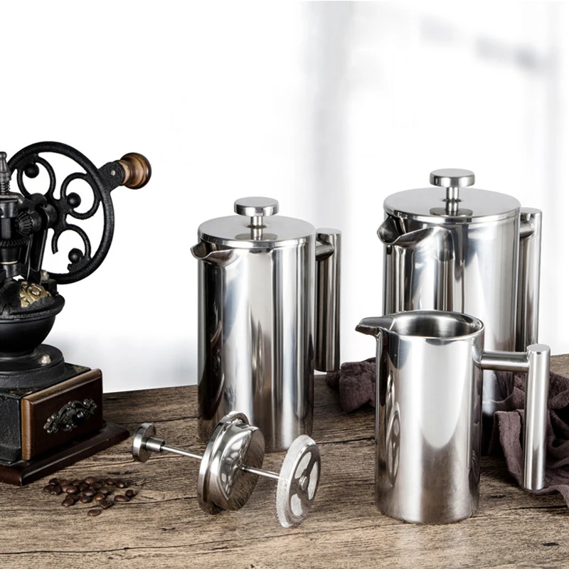 Stainless Steel Coffee Maker Milk Pitcher French Press Teapot Chinese Puer Tea Double-Wall Insulated Moka Pot Accessories |