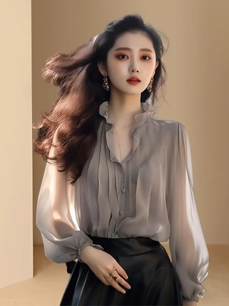 Топ больших размеров футболка с кружевным воротником весна-лето красивая