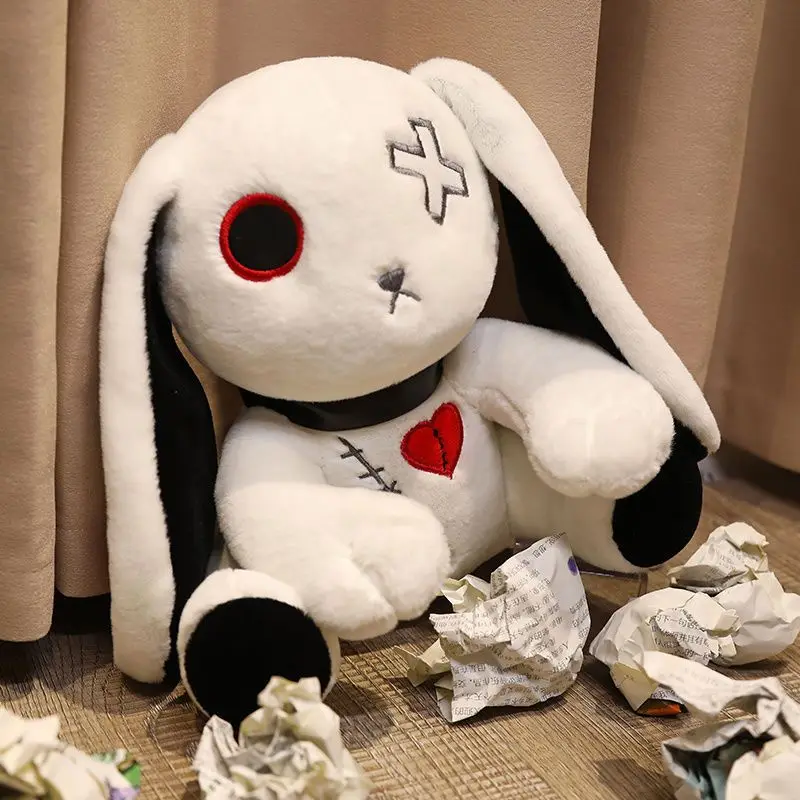 

25/30cm Dark Series Rabbit Plush Toy Rabbit Stuffed Doll Animals Bunny Doll Gothic Plushies For Kids Gift Toy Home Decor