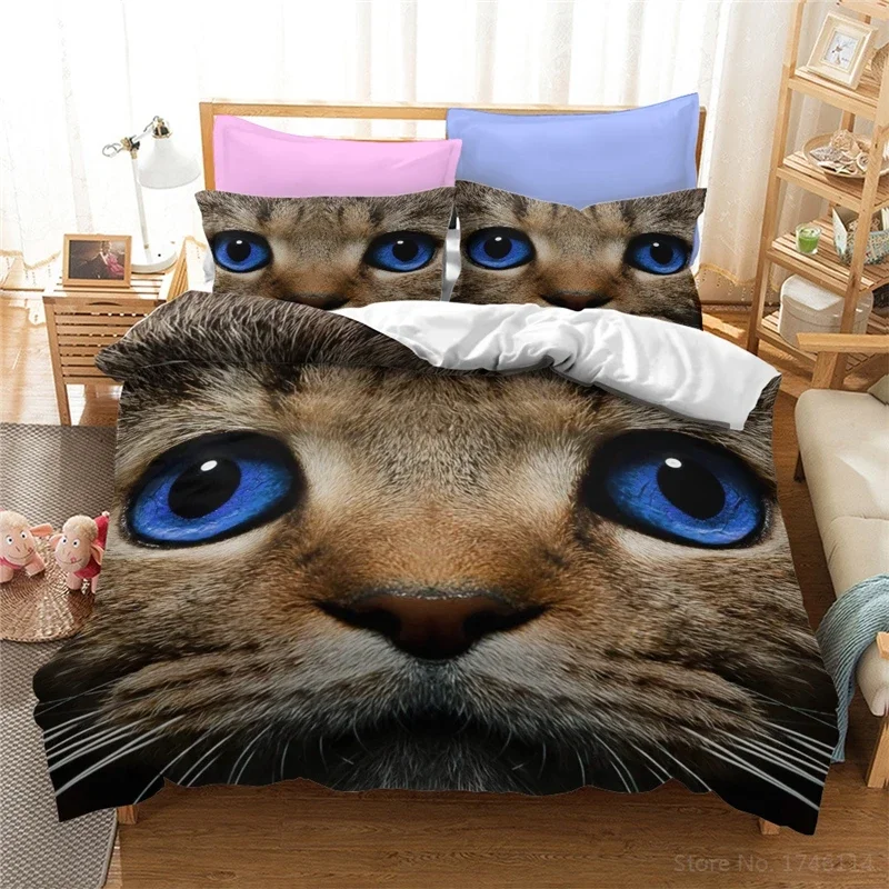 Комплект постельного белья с 3D мультяшным кавайным рисунком королевский размер