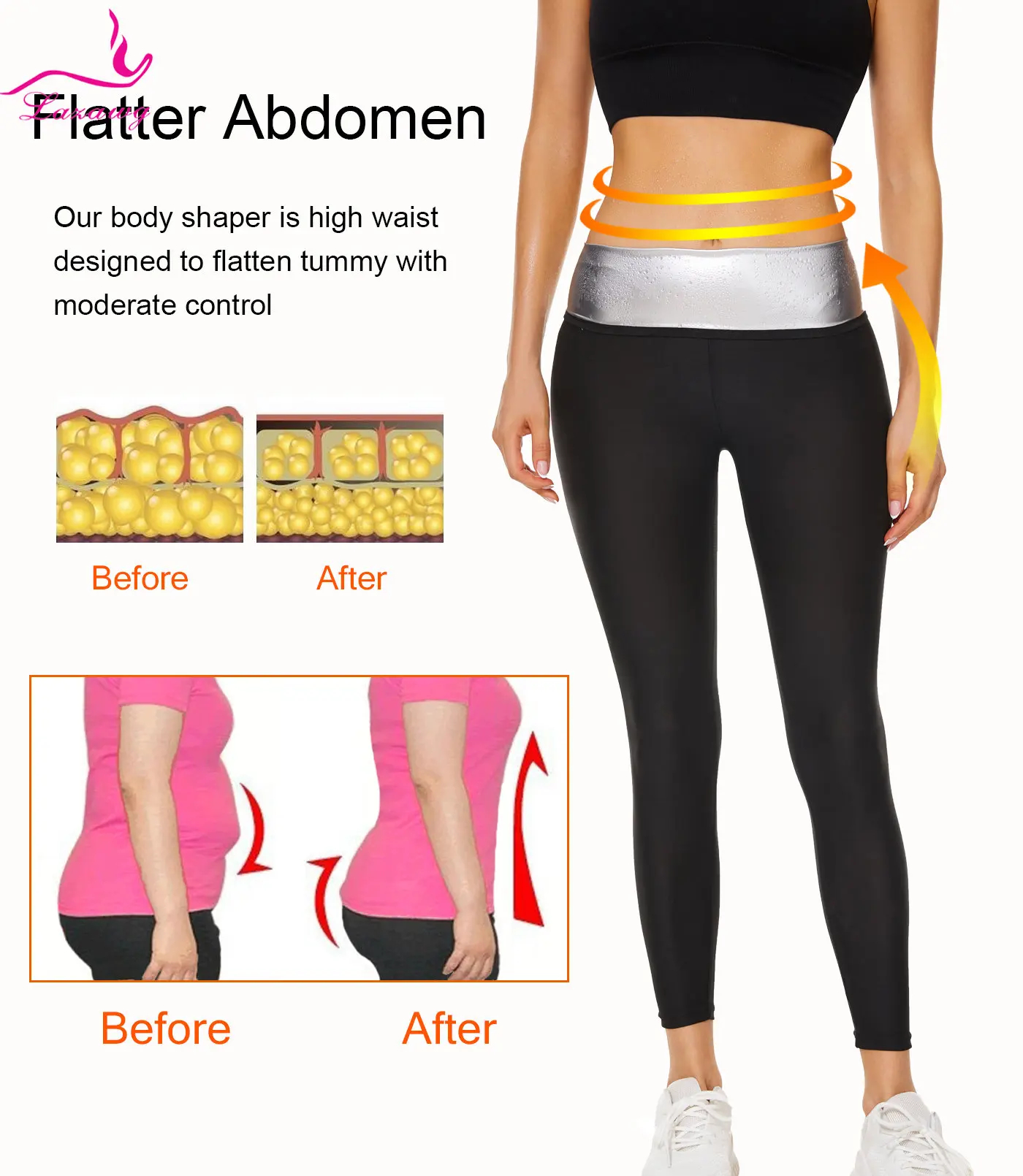 LAZAWG Sauna Suit for Women Sweat Set Weight Loss Pants Slimming Jacket Workout Top Trousers Body Shaper Fat Burner Gym Fitness