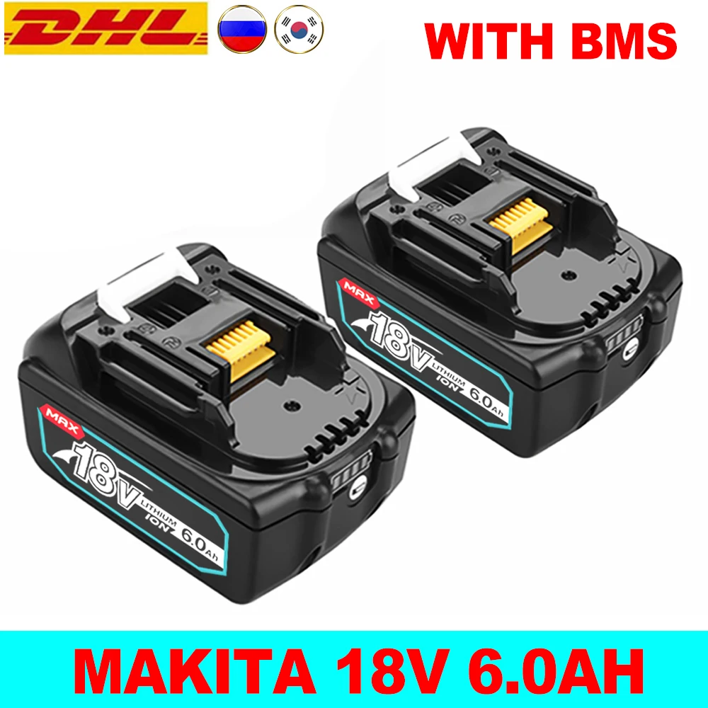 

Перезаряжаемая батарея BL1860 для Makita 18 в, замена 6.0ah BL1840 BL1850, литий-ионная батарея для Makita 18 в с BMS