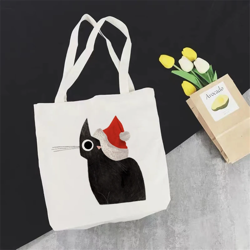 Cat Print Canvas Women's Bag Casual Cheap Large Capacity Shoulder Bags Shopper Tote Fashion Harajuku Ulzzang Handbags |