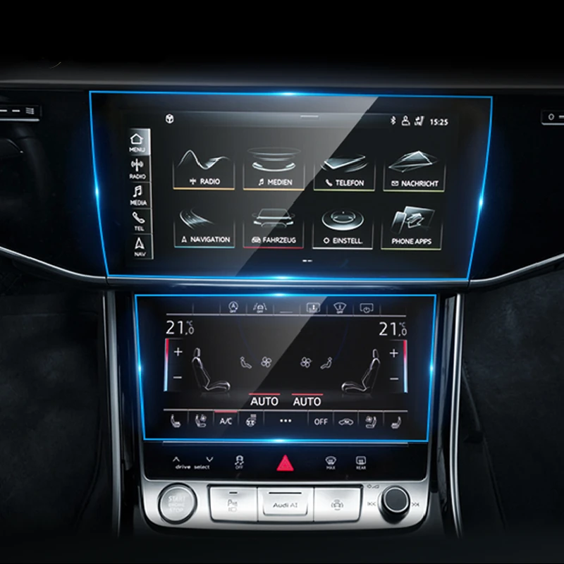 

For Audi A8 S8 2018-2022 Car GPS Navigation Film LCD Screen Tempered Glass Protective Film Anti-scratch Film Accessories Retrofi