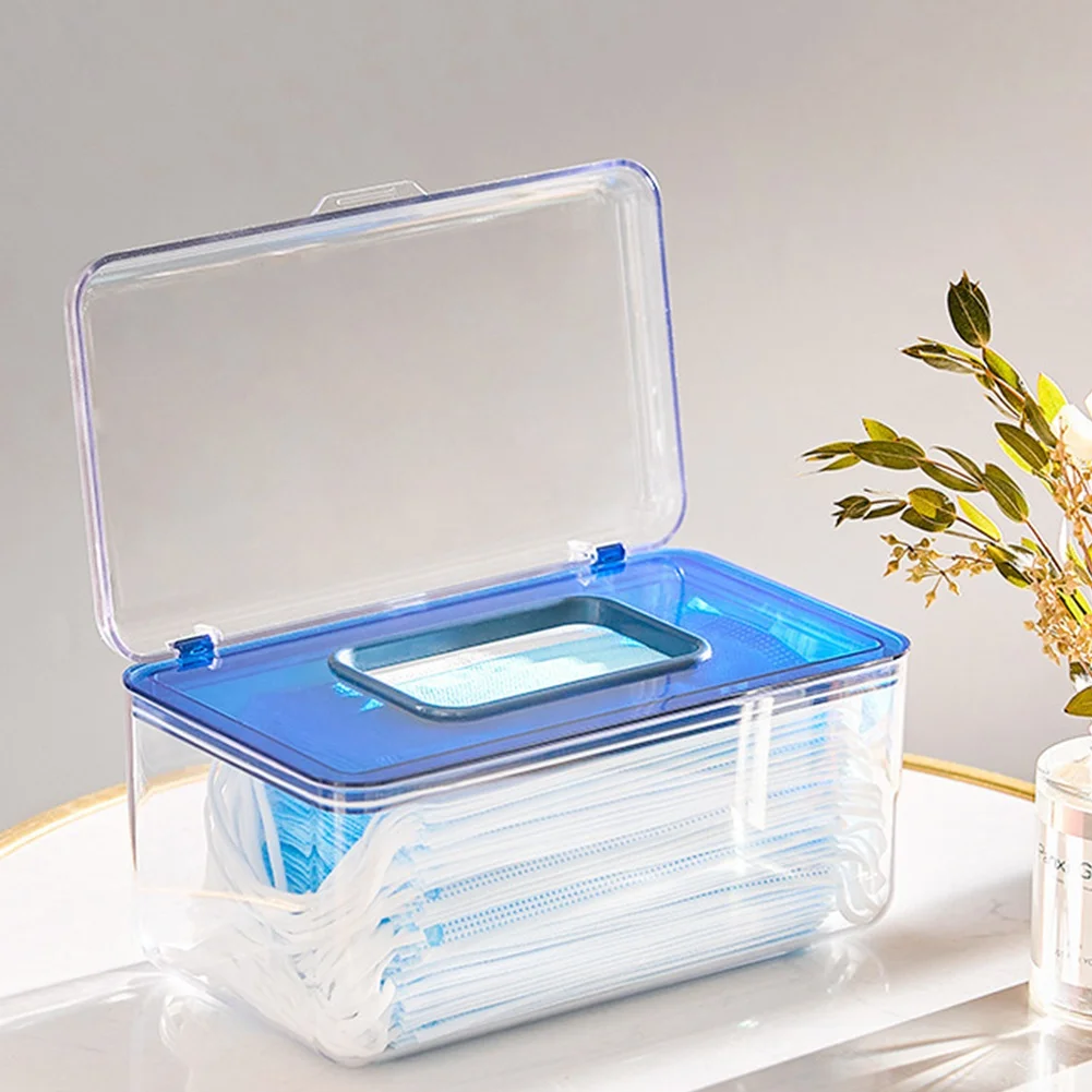 

Многоразовая Бытовая прозрачная коробка для хранения маски, современная простая коробка для хранения салфеток в гостиной, коробка для салф...