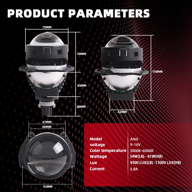 Фото SANVI 3-дюймовый Ai60 Bi LED Lens App Bluetooth для фар 9005 9006 H4 H7 Светодиодные фонари 3000K 4300K 6000K 3 цвета Автомобильный аксессуар №3