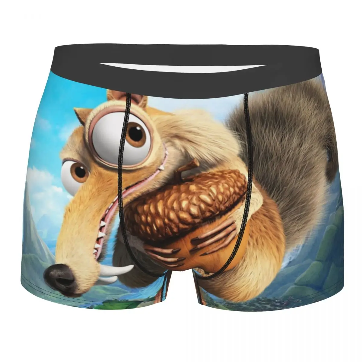 

Caroon Men Boxer Briefs Ice Age Manfred Animated Film Breathable Creative Underwear Top Quality Print Shorts Gift Idea Panties