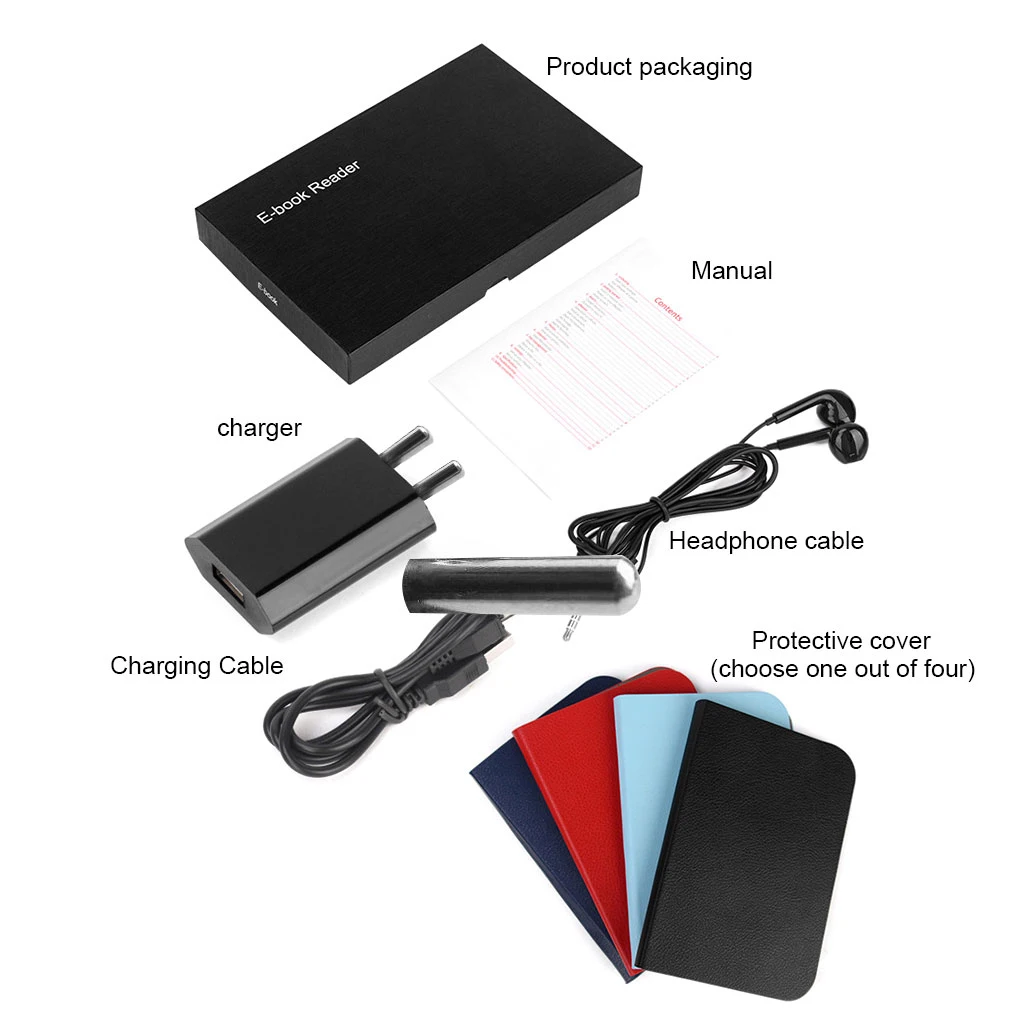 

E-book Reader 7-inch E-book HD Tablet MP3 Music Player Portable TFT LCD Screen Reading Tablet 4G EU Plug