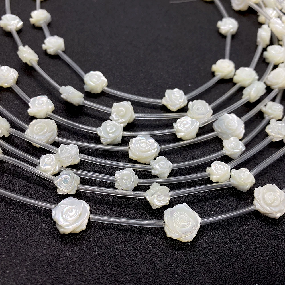 

Natural Mother of Pearl Shell Beads Rose Loose Beads for Jewelry Making Necklace Bracelet Brooch Hairpin Earring DIY Accessories