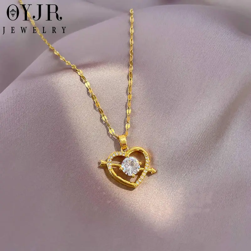 

Ожерелье OYJR с кристаллами в виде сердца для женщин ожерелье цепочка на шею женская ожерелье эстетическое ювелирное изделие подарок для девушки