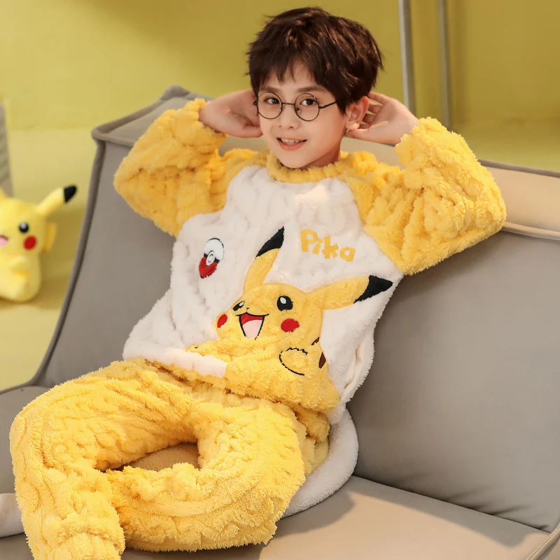 

Disney Children Animal Cartoon Anime Costume Flannel Autumn Winter Kid's Pajama Boy Girl Indoor Rest Clothes Pyjama Sleep Suit
