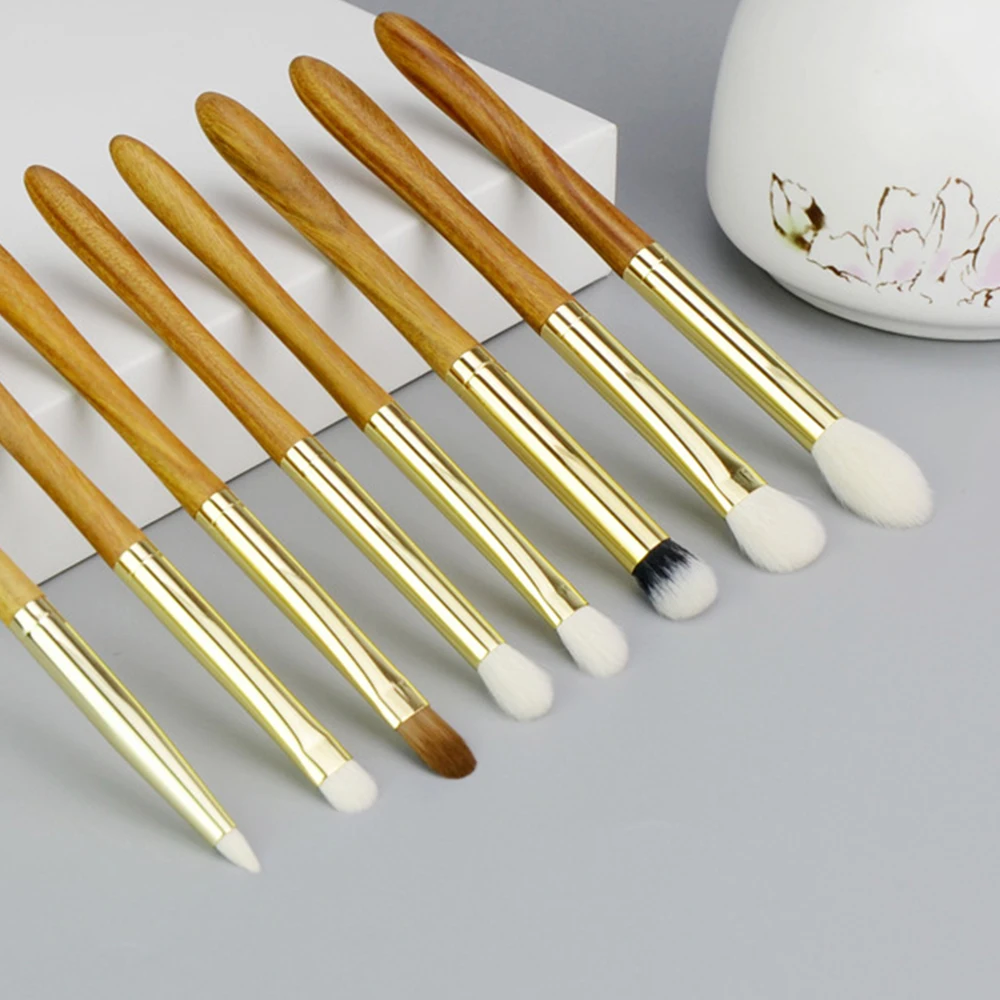 Makeup Brush-Wood Handle Cosmestic Brushes Set-Soft Wool Fiber Hair-Make Up Tool&Beauty Pens-For Makeup Artist