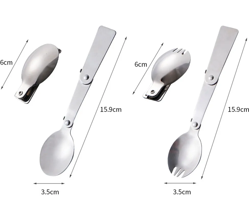 Складная ложка из нержавеющей стали 304 вилка посуда для путешествий уличные