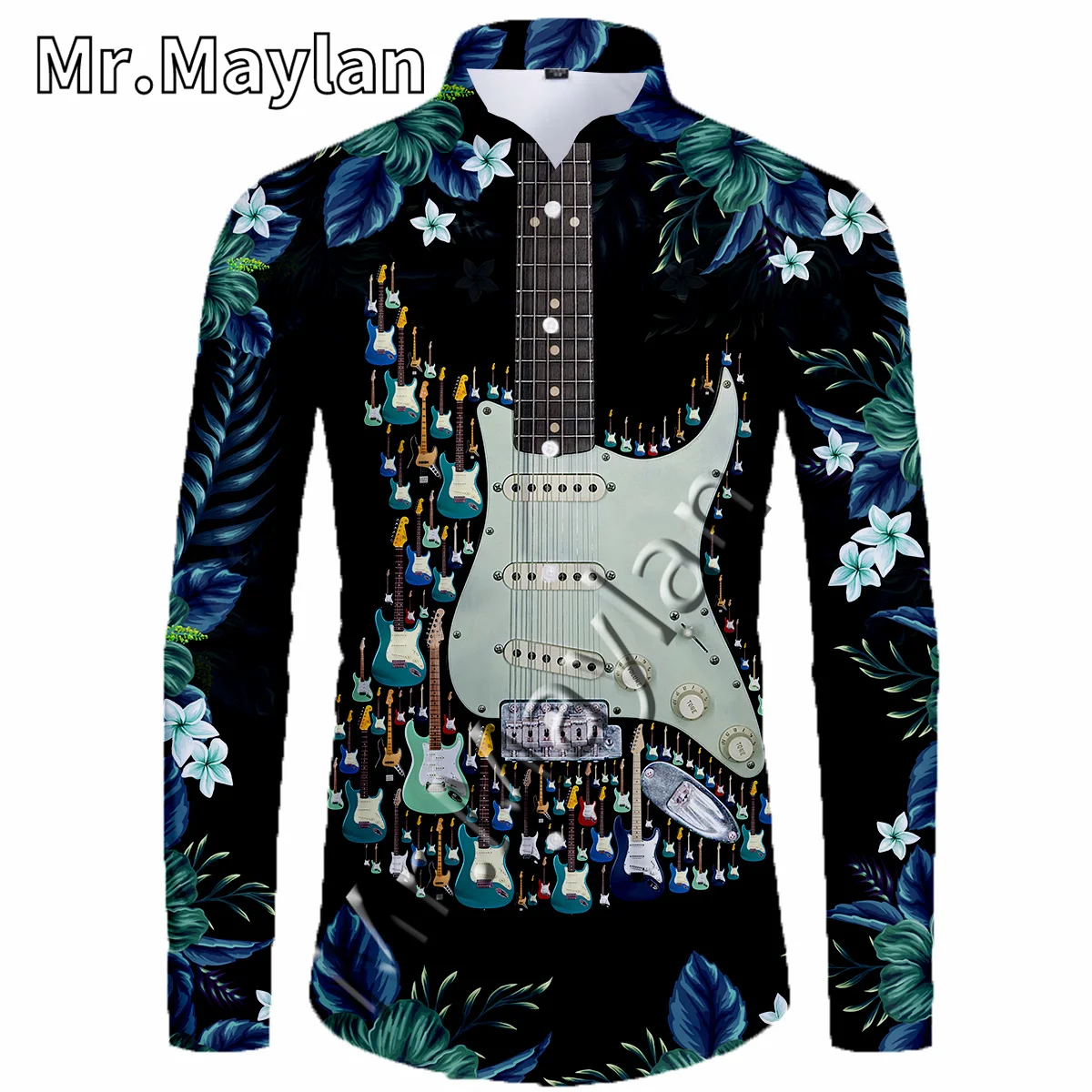 

Rock Music Guitar DJ Bar 3DPrint Beach Hawaiian Shirt Holiday Party Streetwear Long Sleeve Shirts Oversized 5XL Chemise Homme-11