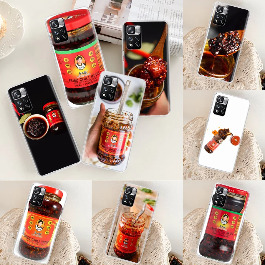 Чехол для телефона Funny Chilli Sauce Lao Gan Ma Xiaomi Mi 14 12 10 Lite 12X 12T 13 5G 11T 10T Pro 11i 9 8 A3 CC9 6X 5X Capa Coque F