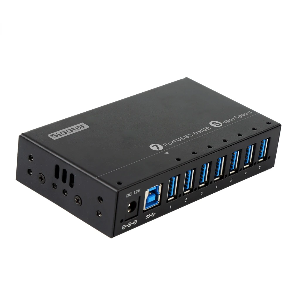 Sipolar a173 a103 7 10 портов мощность ed промышленный USB3.0 концентратор высокоскоростное многофункциональное зарядное устройство разветвитель с адаптером питания 12 В 3 А 5 А